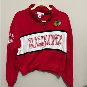 Chicago Blackhawks Red Quarter-Zip Sweatshirt